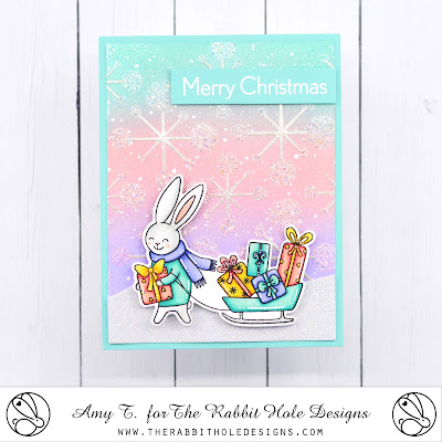 Bunny Christmas Stamp and Die Set illustrated by Tatsiana Zayats, Mid-Century Modern #2 Stencil by The Rabbit Hole Designs #therabbitholedesignsllc #therabbitholedesigns #trhd