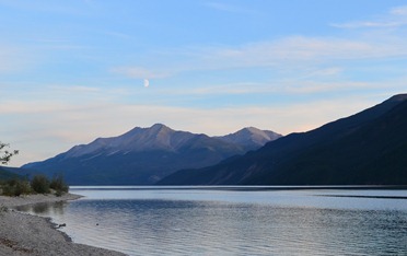 moonrise over Muncho Lake