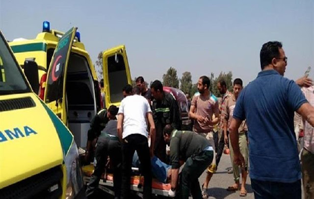 مصرع ربة منزل وإصابة زوجها وابنها وآخرين فى حادث تصادم بالفيوم