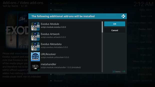 instal dan setting add-on kodi exodus 15