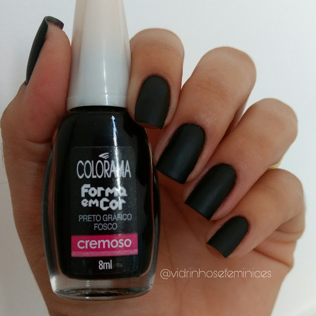 esmalte colorama Preto gráfico fosco 