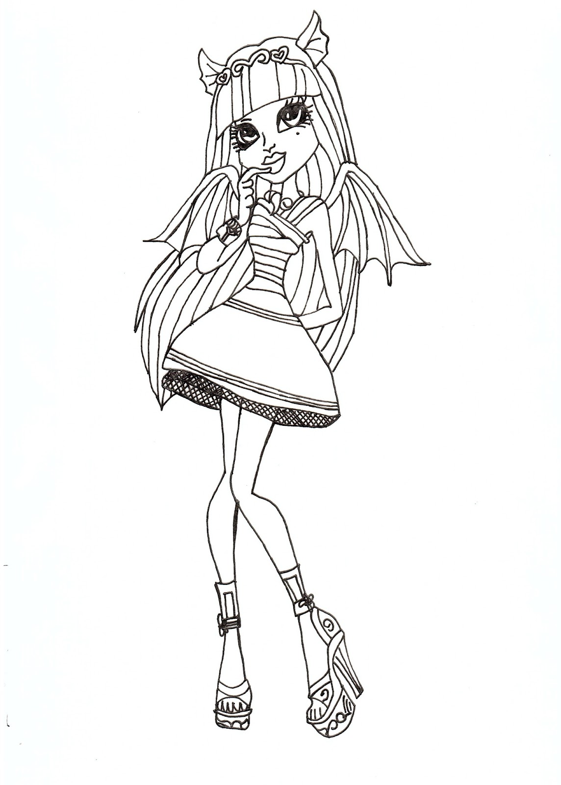 Download Free Printable Monster High Coloring Pages: Rochelle Goyle ...