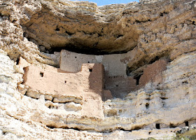 Southern Sinagua farmers built what is known today as Montezuma Castle during the 1100s CE. Built in a cliff recess, the dwelling is five stories tall and features twenty rooms.