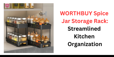 WORTHBUY Spice Jar Storage Rack Streamlined Kitchen Organization
