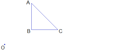 Figure of ΔABC and centre of enlargement O.