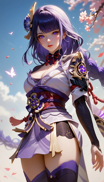 Hình nền Raiden Shogun từ Game Genshin Impact 2