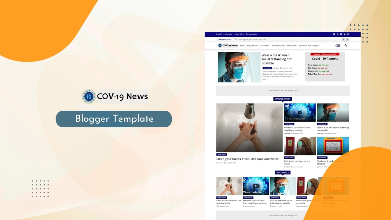 Cov-19 News - Responsive Magazine Blogger Template