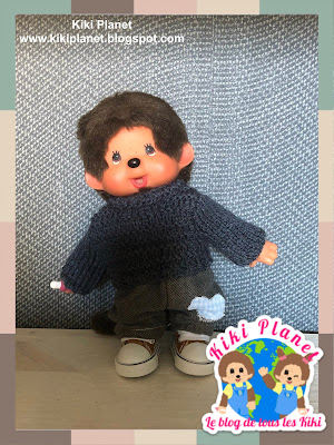 kiki monchhichi handmade fait main clothes vehement knitting tricot doll poupée