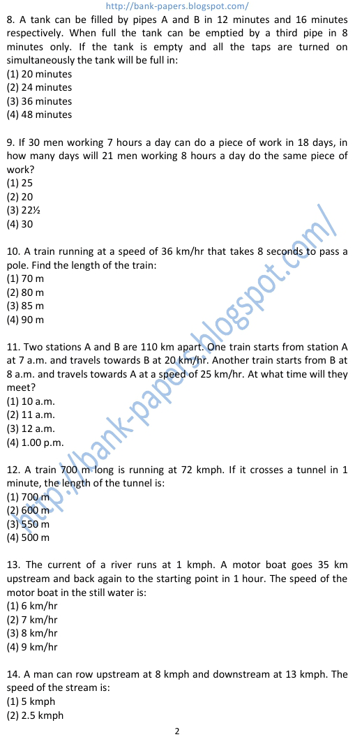 aptitude test questions and answers for banks