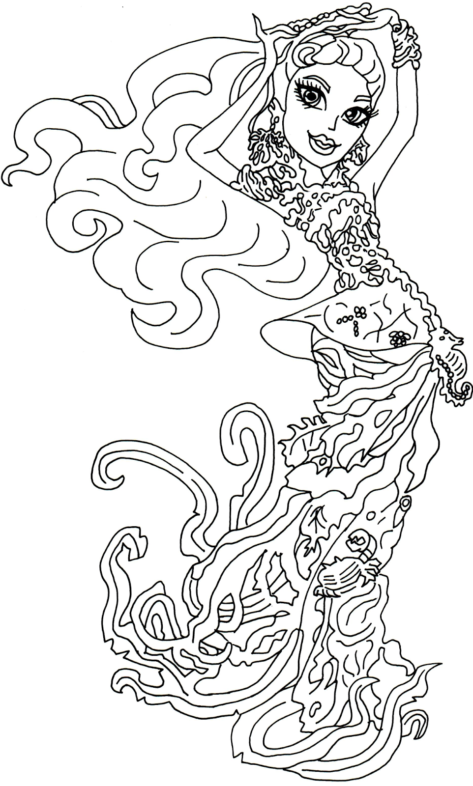Posea Reef Monster High Coloring Page