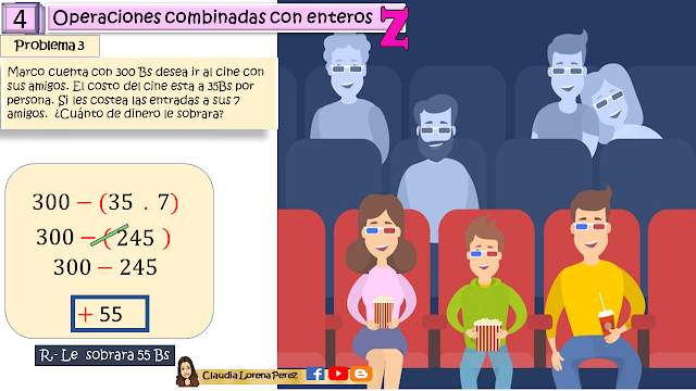 problema con operaciones combinadas con enteros resuelto