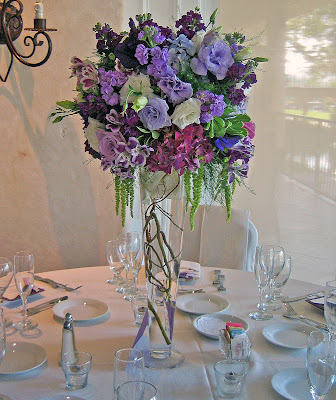 Westlake Village Inn Wedding Lavender and Plum Spring Flowers