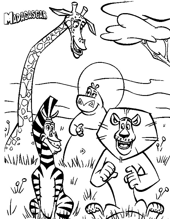 Download Cartoon Images For Colouring: Madagascar Coloring Book For Kids