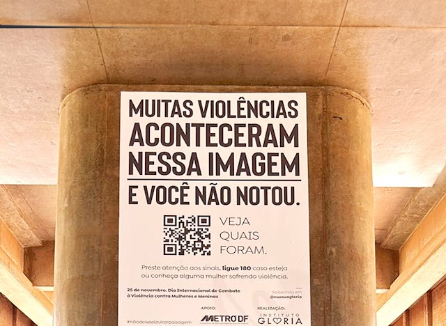 Grafites alertam para violência contra mulher em Brasília