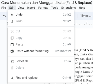 Cara Menemukan dan Mengganti Kata (Find & Replace) di Google Docs