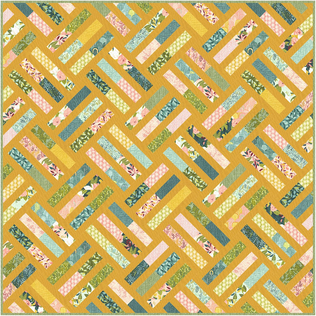 Wayward quilt pattern in Willow fabric by 1 Canoe 2 for Moda Fabrics