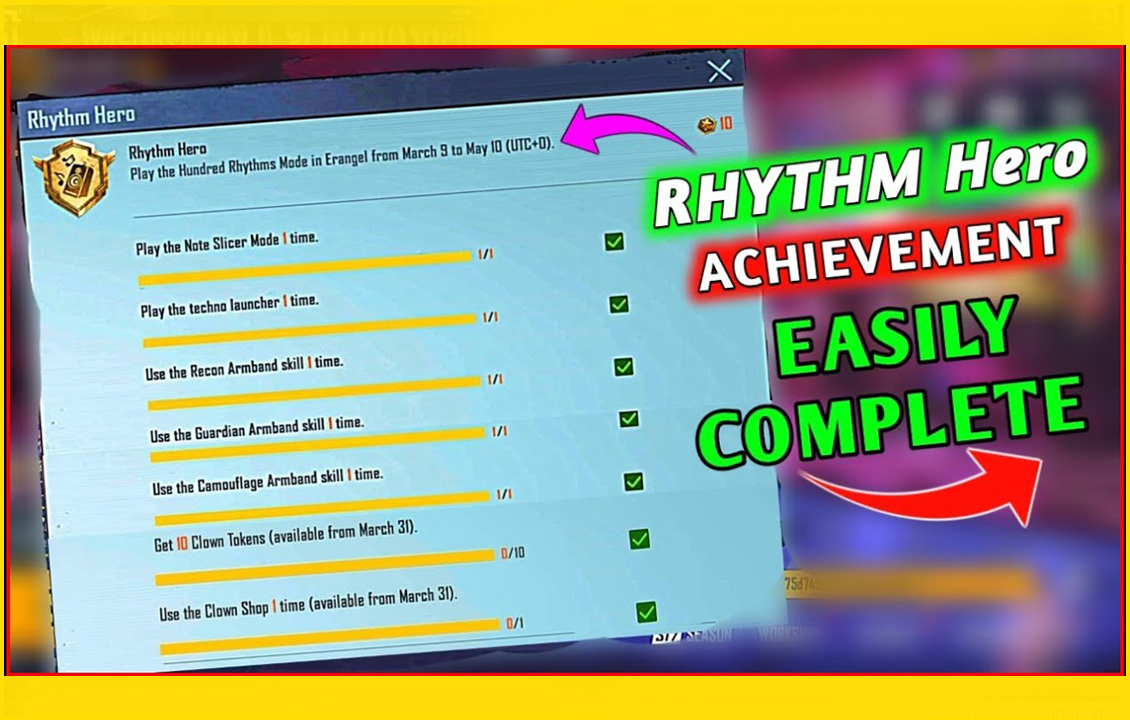 PUBG Mobile 1.3 : Important points to complete Rhythm Hero Mission