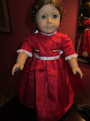 Red Taffeta Party Dress for Historical Doll