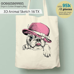 OceanSeven_Shopping Bag_Tas Belanja__Nature & Animal_3D Animal Sketch 16 TX