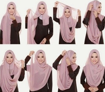 Image result for tutorial hijab pashmina menutup dada