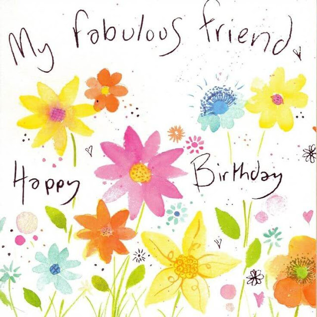 Happy Birthday greeting card for Friend handmade flower image