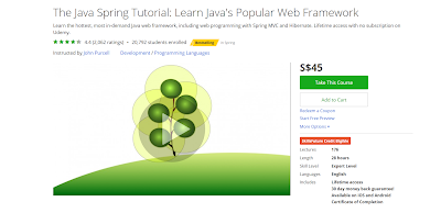  Spring in addition to Hibernate are 2 of the hottest in addition to most inward Top five Spring in addition to Hibernate Training Courses for Java JEE Programmers