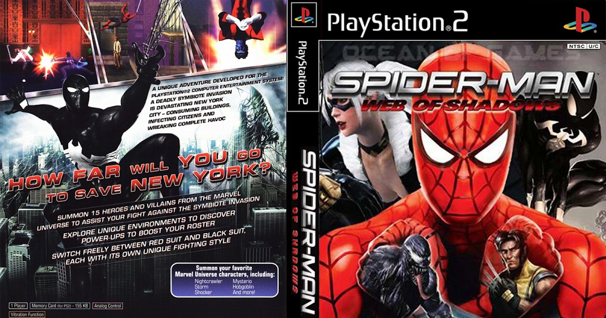 Spiderman Web of Shadow DVD ISO PS2 - Meu PS2 Nostalgia