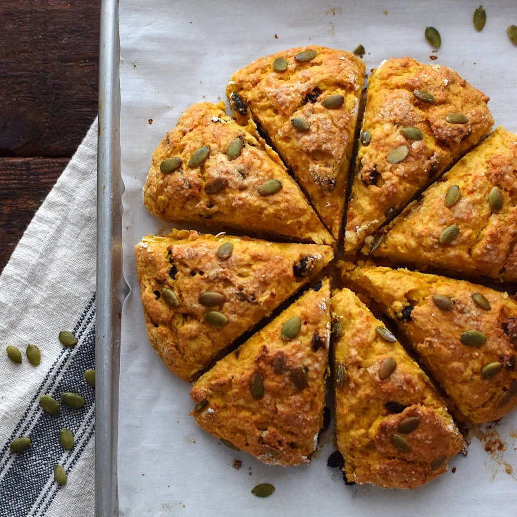 Receta para preparar scones de calabaza