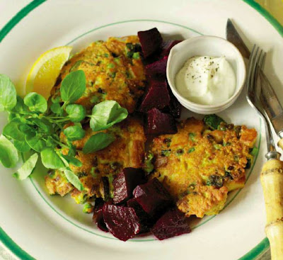 Haloumi, Pea and Mint Fritters