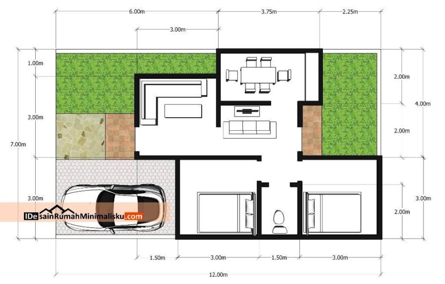  Desain  Rumah  Minimalis  Type  45  diatas Lahan 84 m2