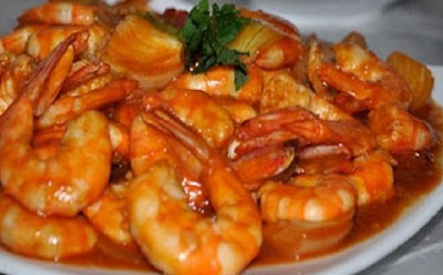 Udang Saus Asam Manis, Masakan udang