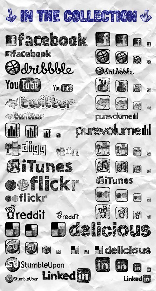 Sketchy Social Media Icons Freebie