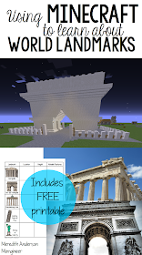 Using Minecraft to Learn About World Landmarks - includes FREE printable | Meredith Anderson - Momgineer