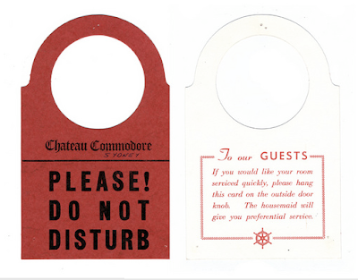 Michael Lebowitz has a collection of hotel door hangers that were collected 