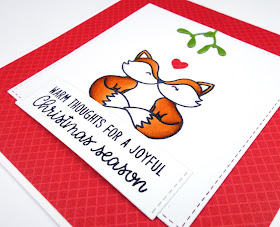 Cute Romantic Foxes Christmas Card using Sunny Studios Foxy Friends