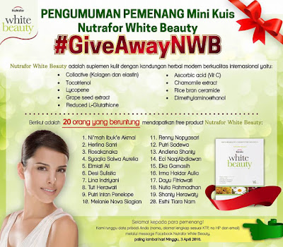 Pemenang Giveaway Nutrafor White Beauty