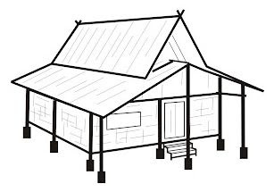 Gema Budaya Rumah  Adat  Sunda gambar  sketsa  