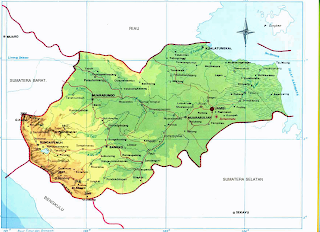 Peta Propinsi Jambi Pulau Sumatera