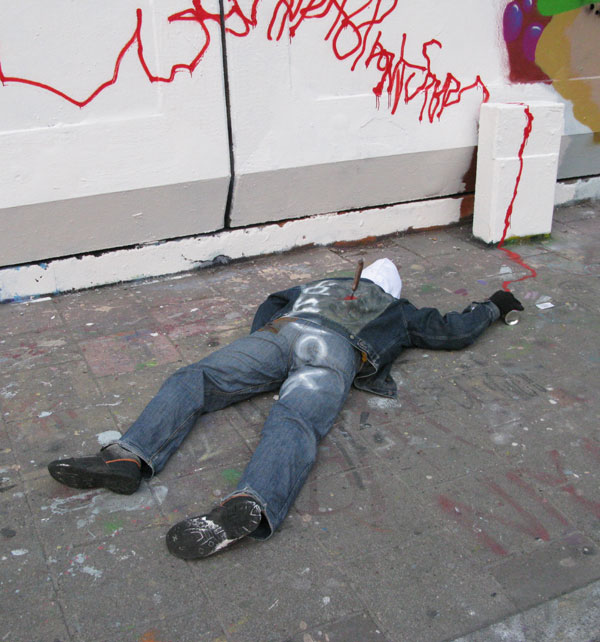 The Last Graffiti Artist a sculpture by Mark Jenkins 