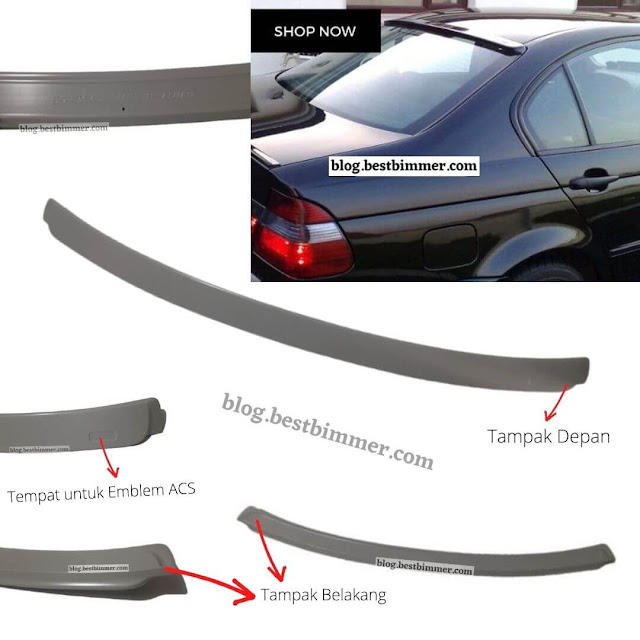 Roof Spoiler BMW E36 - Bahan ABS - Masih Warna Bahan / Belum di Cat