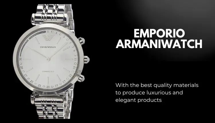 Image of Emporio Armaniwatch for ladies Hybrid Analog Display Quartz Silver Smart Watch