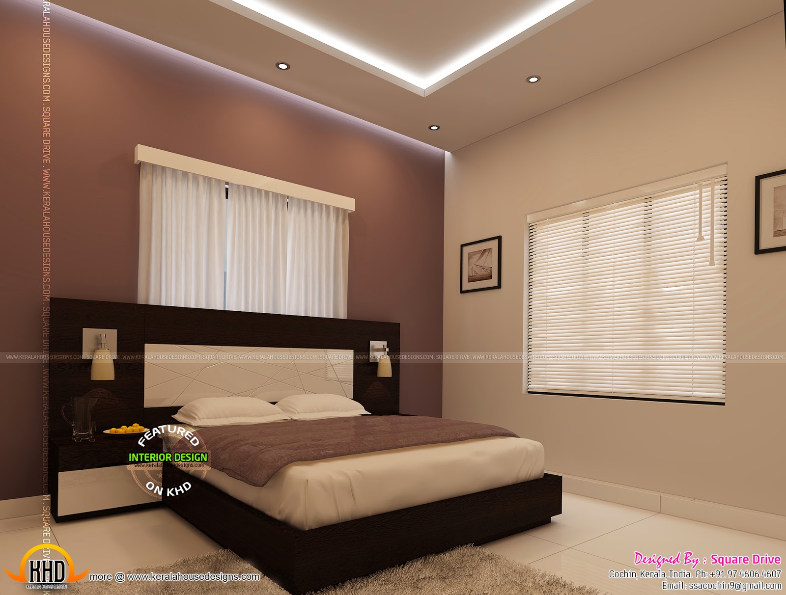 Bedroom interior designs - Kerala home design and floor plans