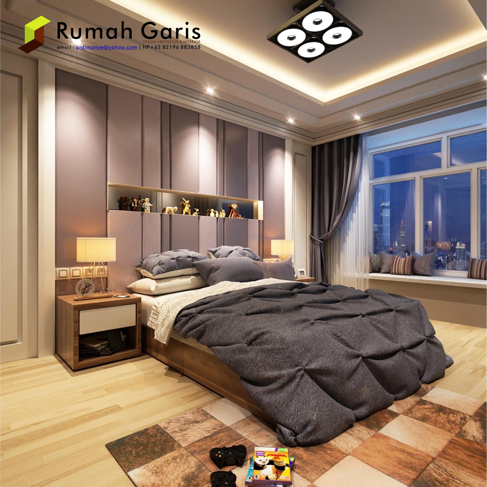 Kumpulan desain  interior  Kamar Tidur 3D render by RUMAH 