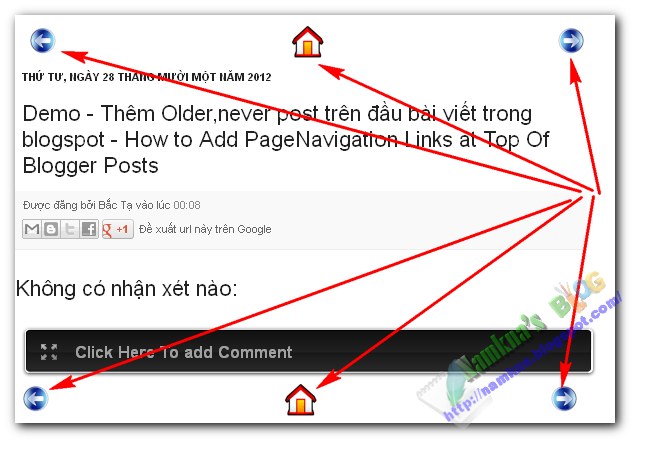 Thêm Older,never post trên đầu bài viết trong blogspot - How to Add PageNavigation Links at Top Of Blogger Posts