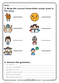 Printable reading comprehension worksheet with questions and tasks