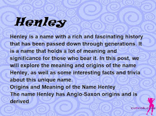 meaning of the name "Henley"