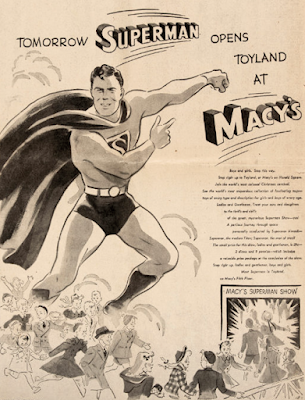 ZimmerTomorrow Superman opens Toyland at Macy's, The New York Sun, November 15, 1940man, Lou, artist. "Superman pays a visit to Macy's." Daily News, May 16, 1940, p. 21.