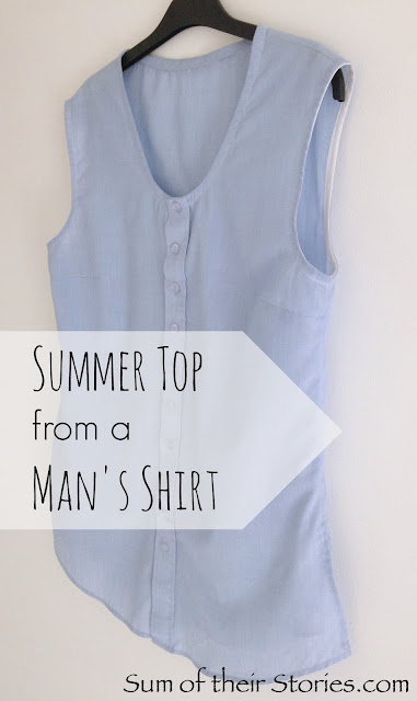 summer top from a mans shirt