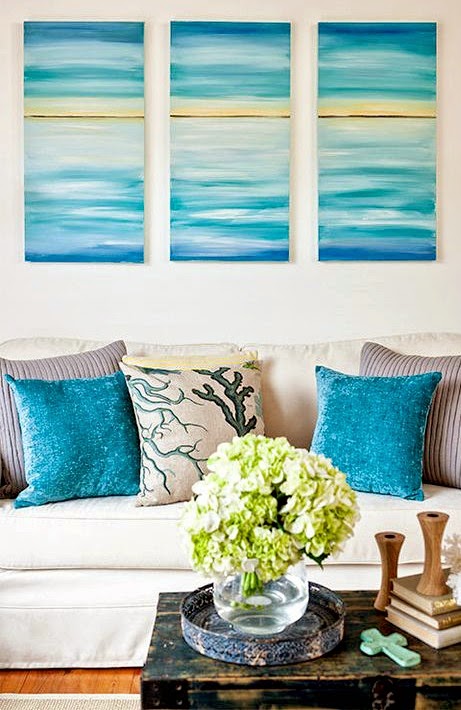 Easy Paint  Ideas  to Bring Coastal Colors to your Living  