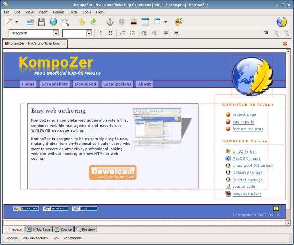 Kompozer Web Editor (Free)